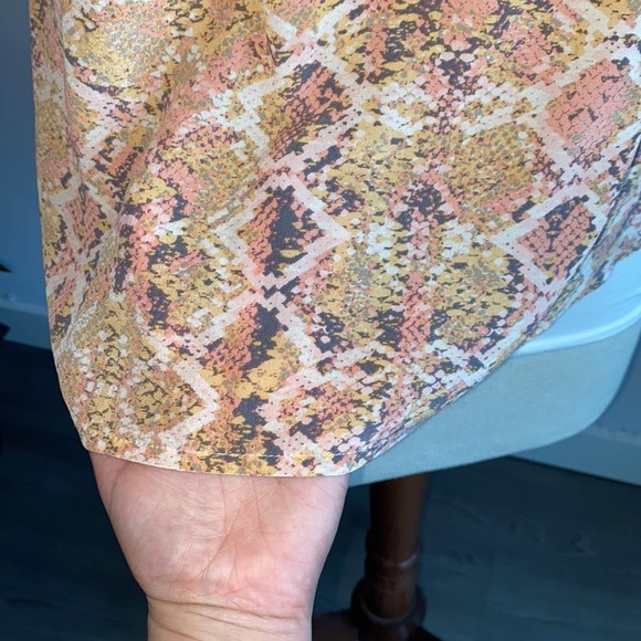 Anthropologie E By Eloise Medium Pink Orange Snake Print Tank 100% Silk - Picture 3 of 6